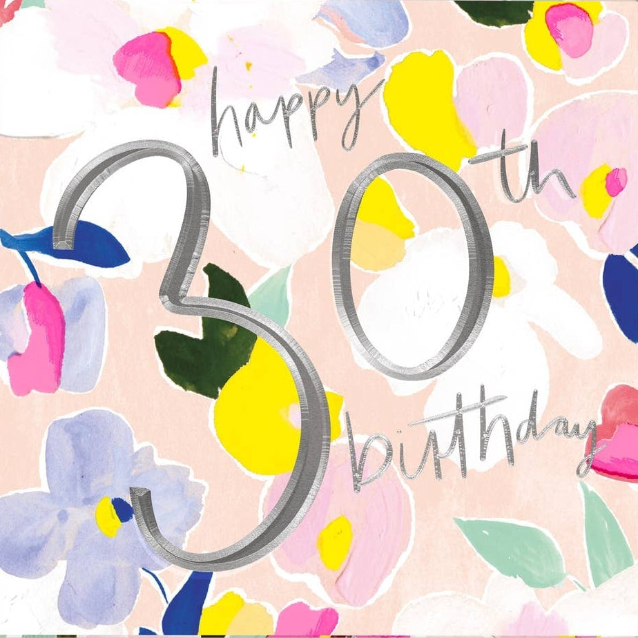 30th Floral Age Birthday Card