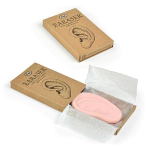 pale pink eraser in an ear shape