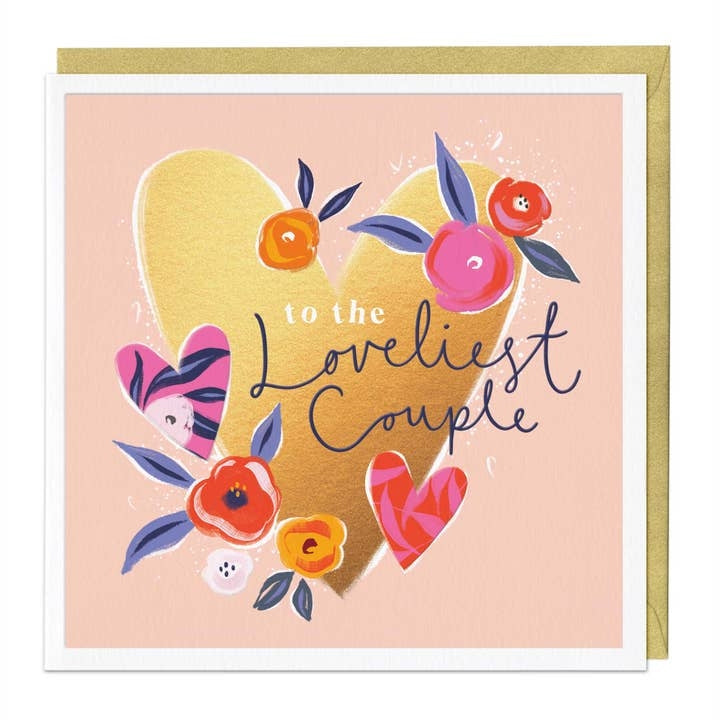 Loveliest Couple Heart Anniversary Card