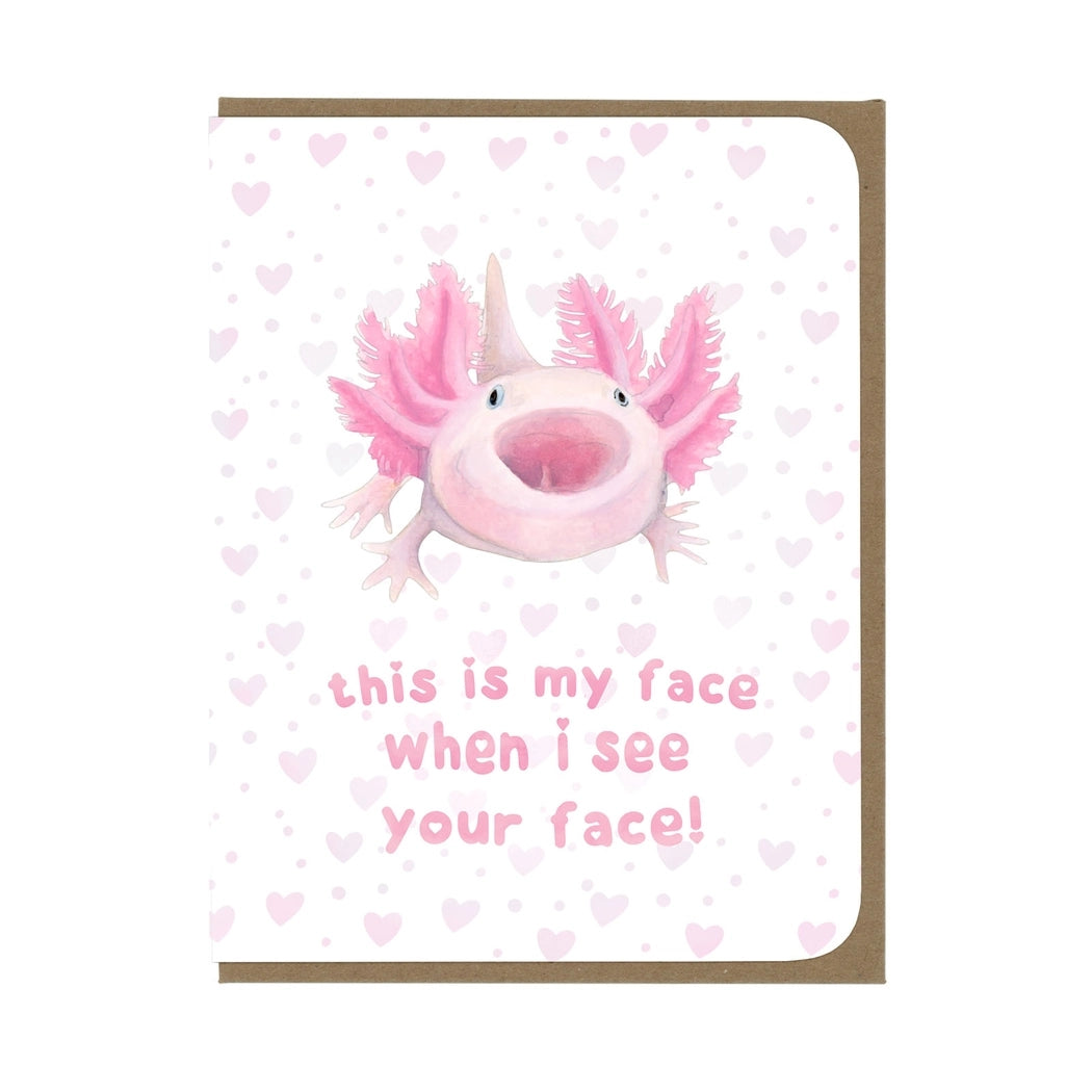 Excited Axolotl Love Card