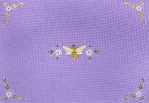 lavender blank card. cute bumblebee and tiny flower pattern on the cover. peter pauper product