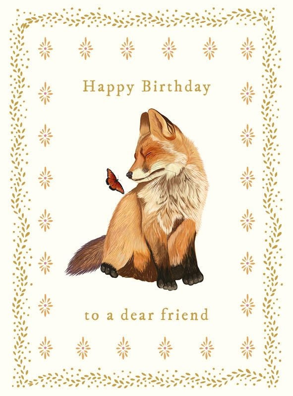 Fox Birthday Card