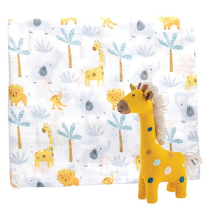 Muslin Blanket & Stuffed Animal | Giraffe