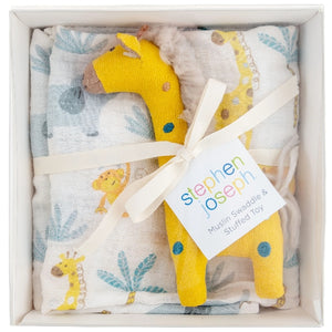Muslin Blanket & Stuffed Animal | Giraffe