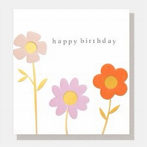 Golden Flowers Birthday Card