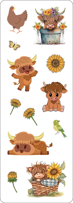 Highland Cow Sticker Set