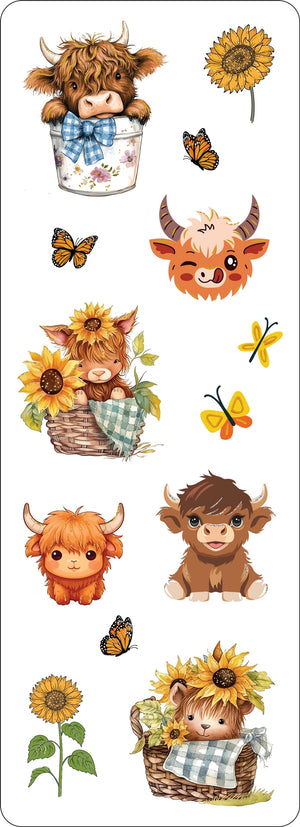 Highland Cow Sticker Set