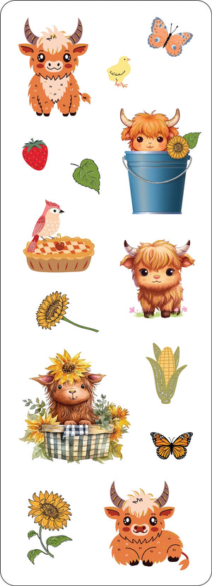 Highland Cow Sticker Set