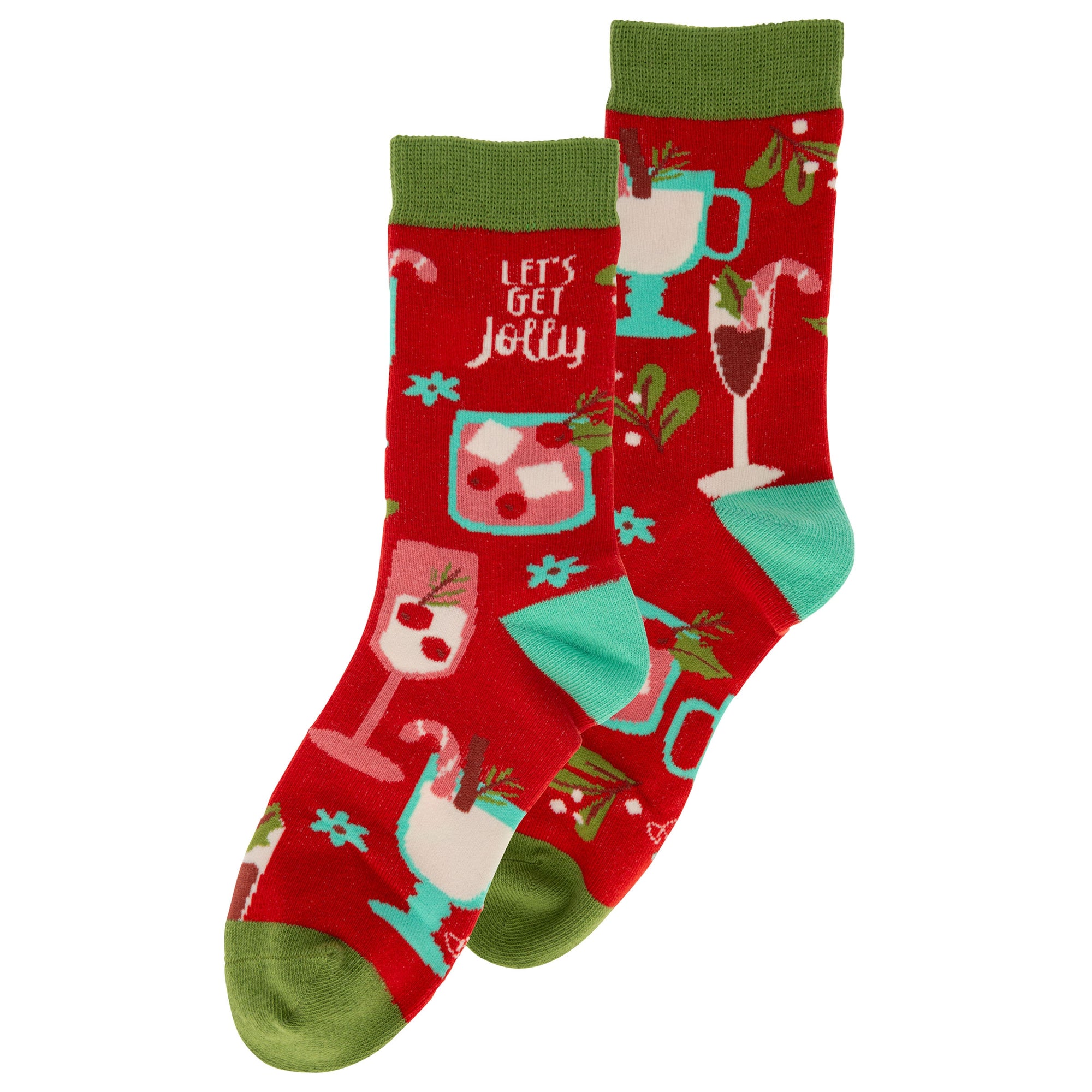 Let's Get Jolly Cocktails Holiday Socks