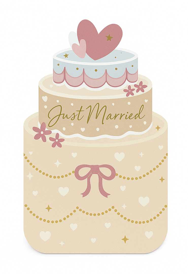 Just Married Cake Wedding Card