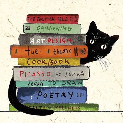 Literary Kitty Blank Art Card