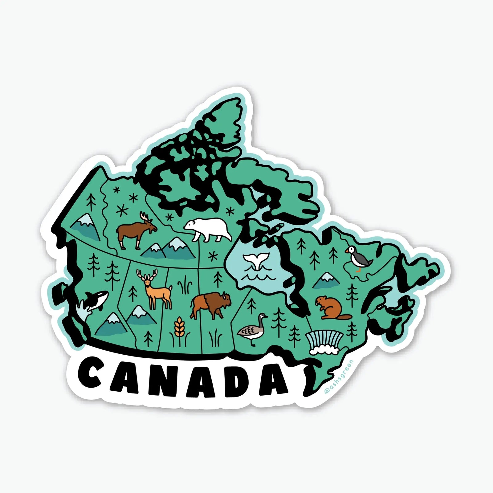 Map Of Canada Vinyl Sticker