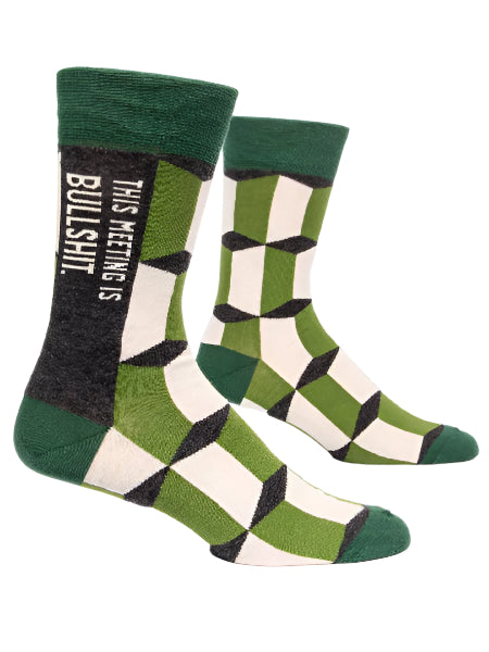 Blue Q Men's Crew Socks | This Meeting Is Bullshit