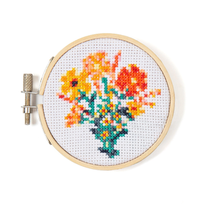 Mini Flower Bouquet Cross Stitch Embroidery Kit