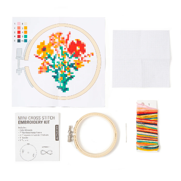 Mini Flower Bouquet Cross Stitch Embroidery Kit