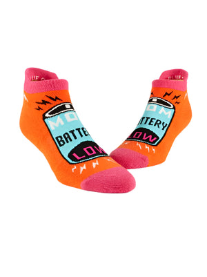 Blue Q Sneaker Socks | Mom Battery Low