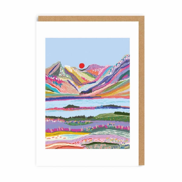 Mountain Sunset Blank Art Card