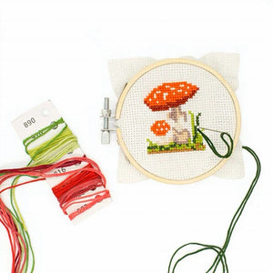 Mini Mushroom Cross Stitch Embroidery Kit