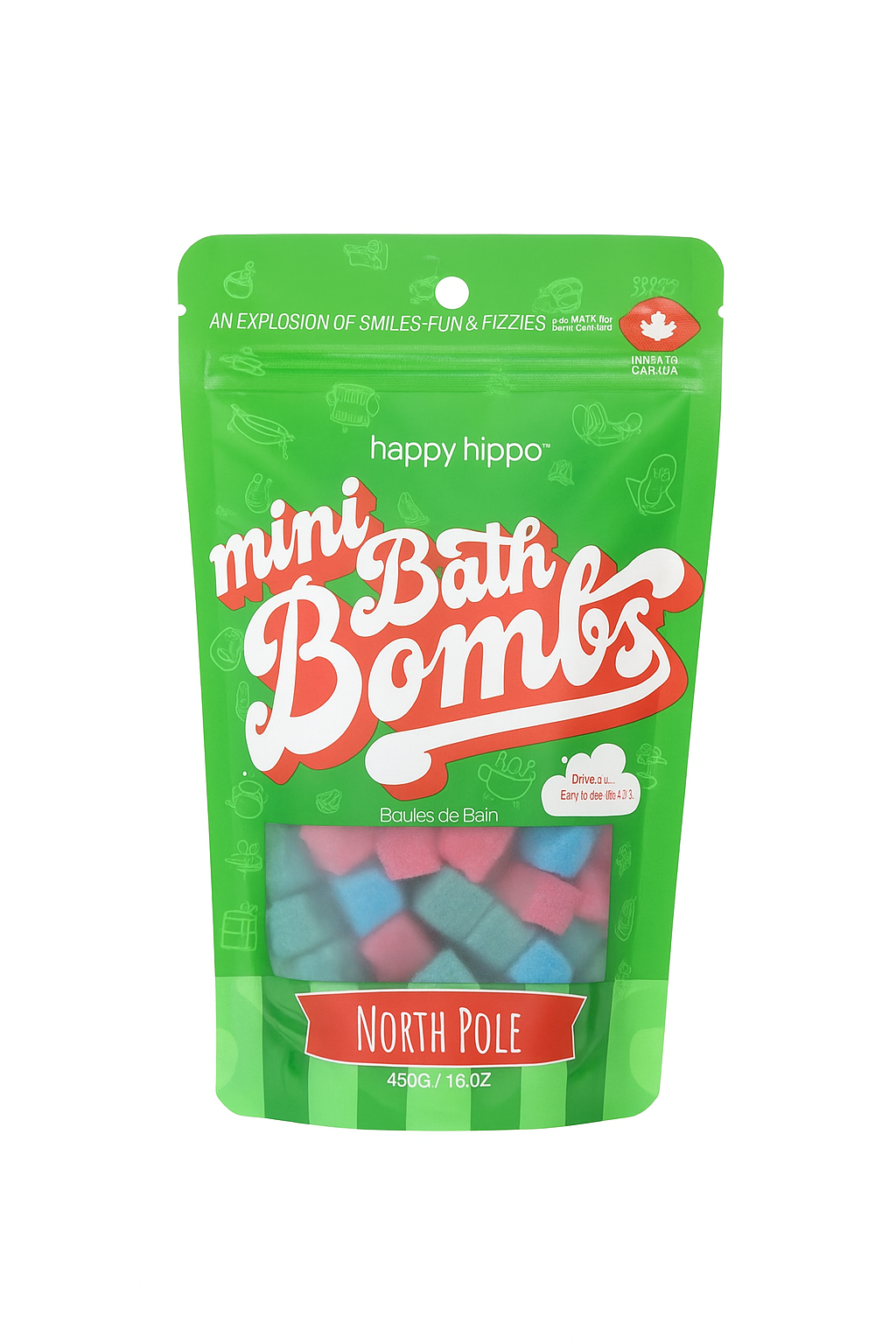 Happy Hippo Bath Co. | North Pole Mini Bubble Bombs