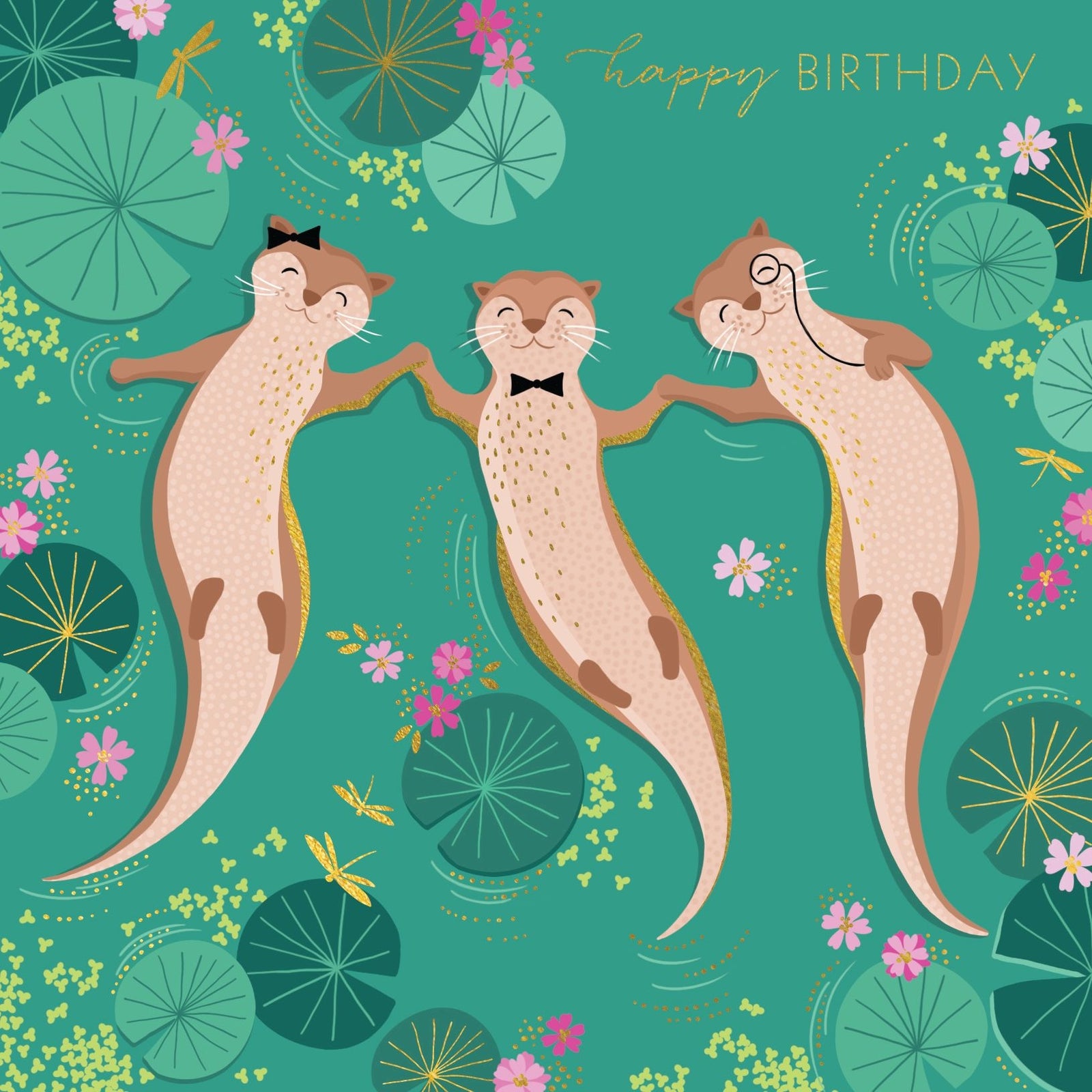 Otters Birthday Card