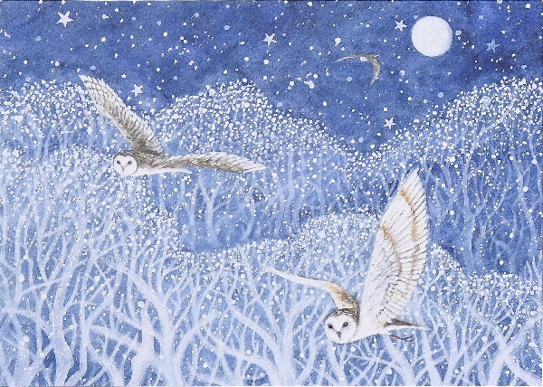 Owls In Flight Boxed Holiday Cards | Set of 20