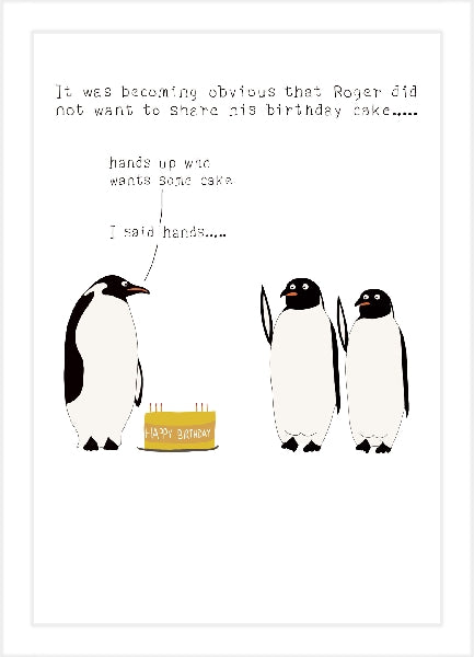 Penguin Hands Birthday Card