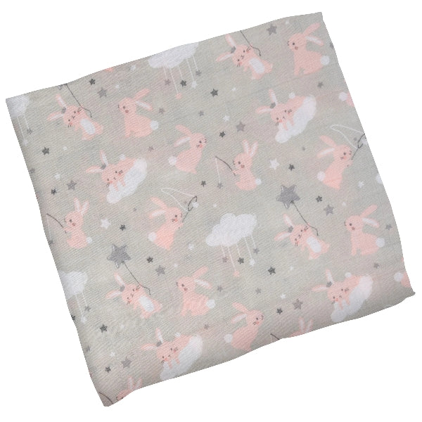 Pink Bunny Muslin Blanket