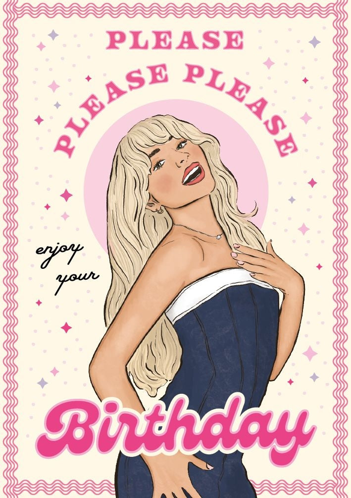 Please Please Please Birthday Card