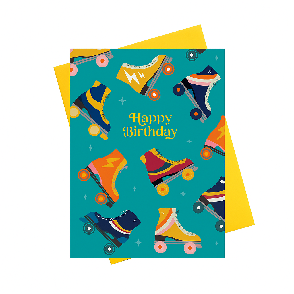 Roller Skates Birthday Card
