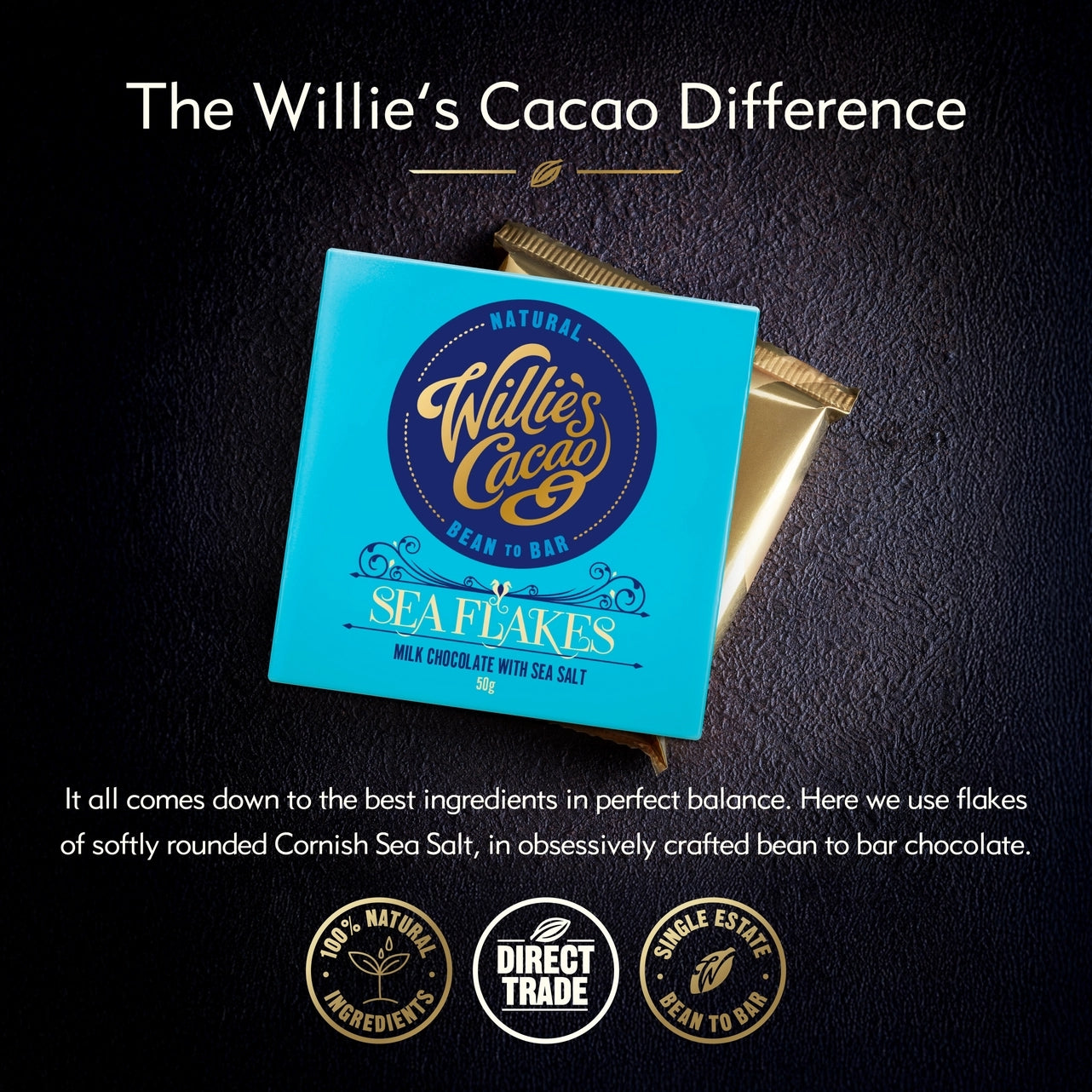 Willie's Cacao 50g Bar | Sea Flakes