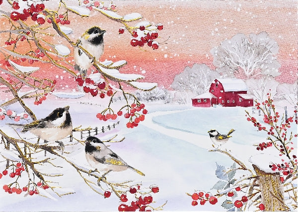 Snowy Songbirds Boxed Christmas Cards | Set of 20