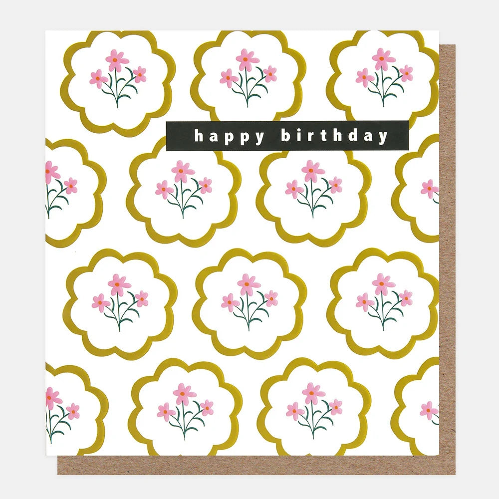 Stylized Floral Birthday Card