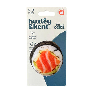 Image of a round novelty cat toy designed to look like sushi. 