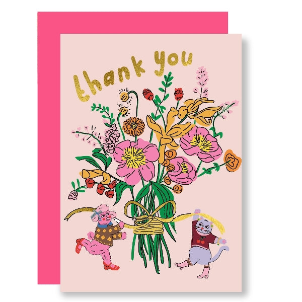 Bunch Of Flowers Thank You Card
