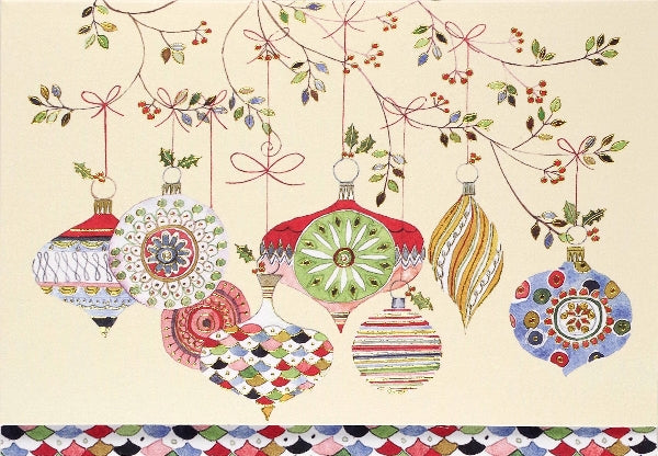 Watercolour Ornaments Boxed Holiday Cards | Set of 20