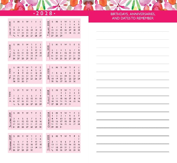 Peter Pauper 2026-27 2-Year Pocket Planner | Watercolor Garden