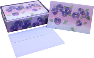 Watercolor Violets Blank Notecards