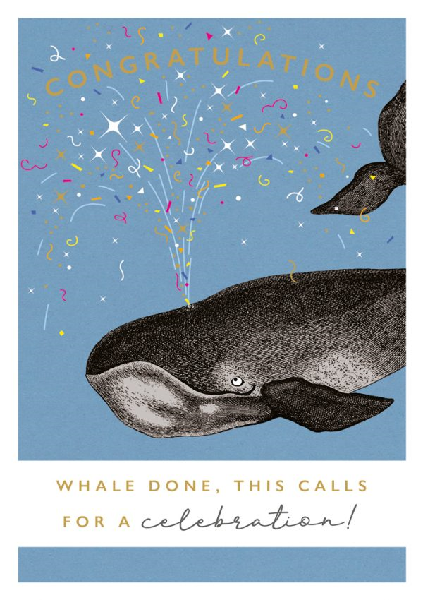 Whale Done Congratulations Card