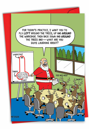 Workshop And Trees Christmas Card