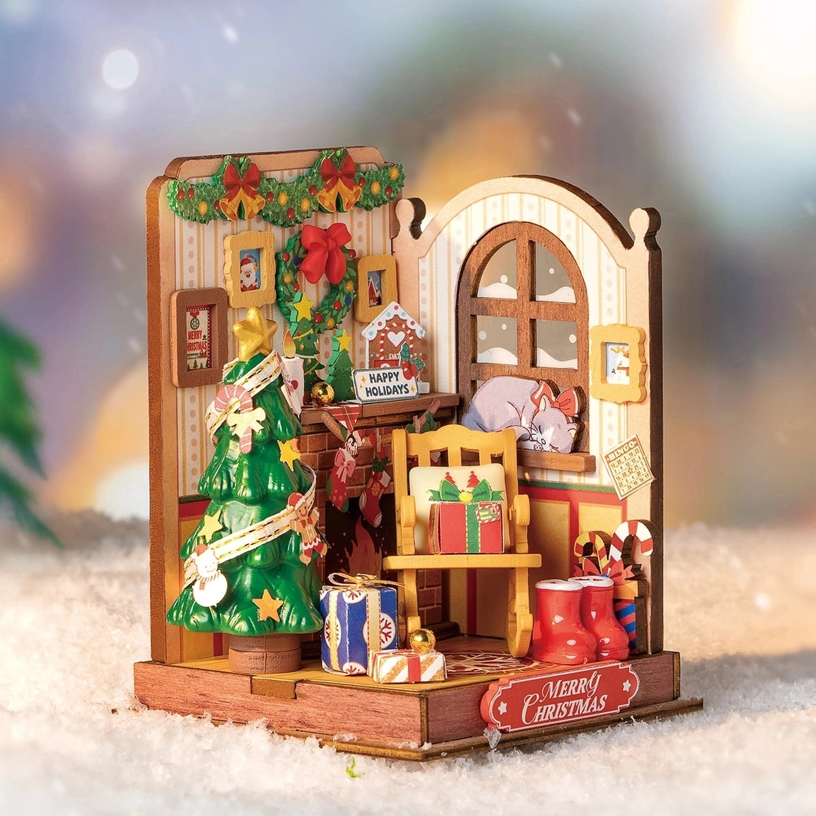 DIY Miniature House Kit | Christmas Fireplace