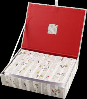 Birds In White Birches Boxed Holiday Cards | Set of 20