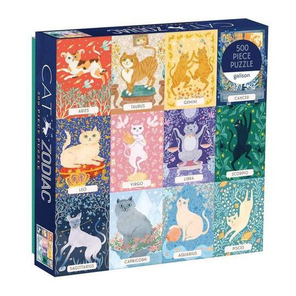 Galison 500 Piece Puzzle | Cat Zodiac