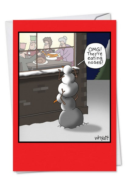 Eating Noses Christmas Card