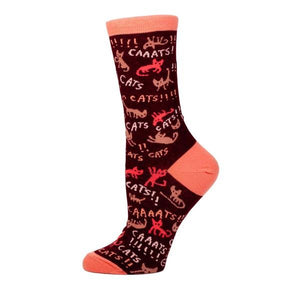 Blue Q Women's Crew Sock Cats! | The Gifted Type