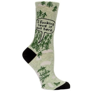 Blue Q Women's Crew Socks | I Fucking Love It Out Here