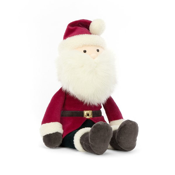 adorably soft plushie of Santa Claus by popular brand Jellycat.
