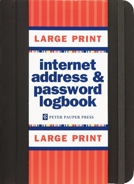 Black Large Print Internet Address & Password Logbook