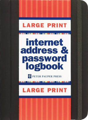 Black Large Print Internet Address & Password Logbook
