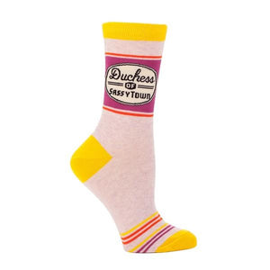 Blue Q Women's Crew Sock Duchess Of Sassytown | The Gifted Type