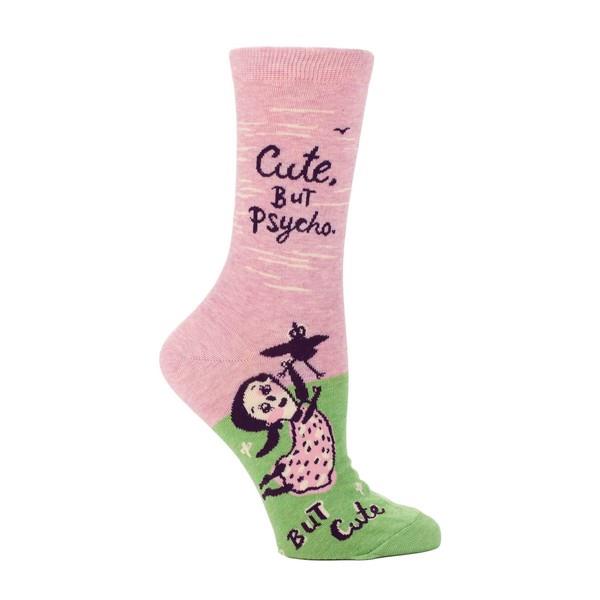 Blue Q Women's Crew Sock Cute But Psycho | The Gifted Type